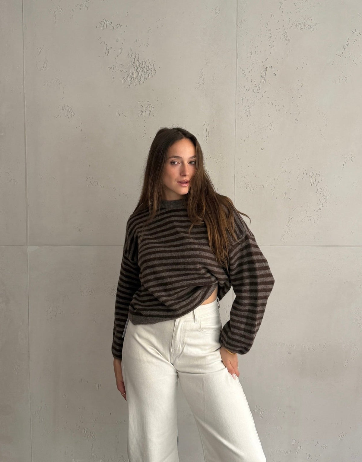 Gestreifter Pullover mit Rundhals - Switch-Fashion