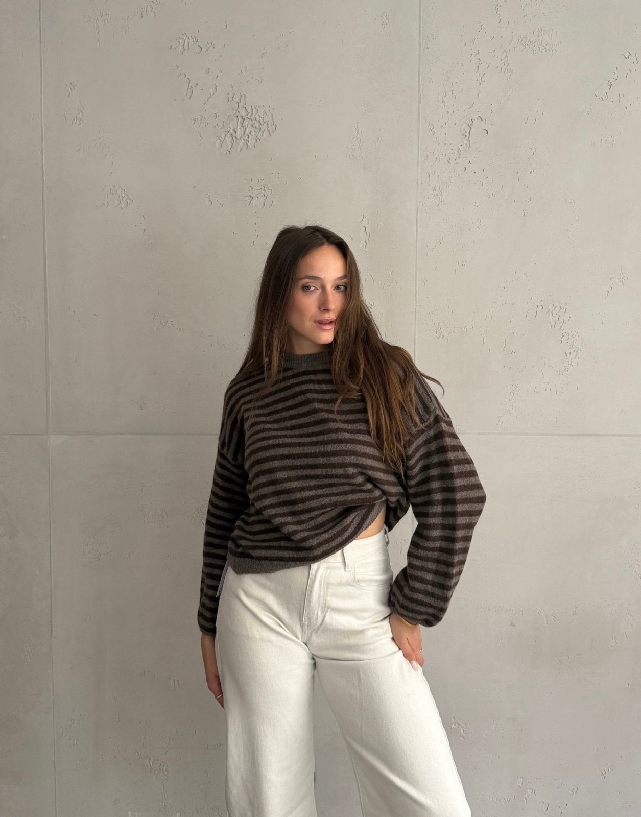 Gestreifter Pullover mit Rundhals - Switch-Fashion