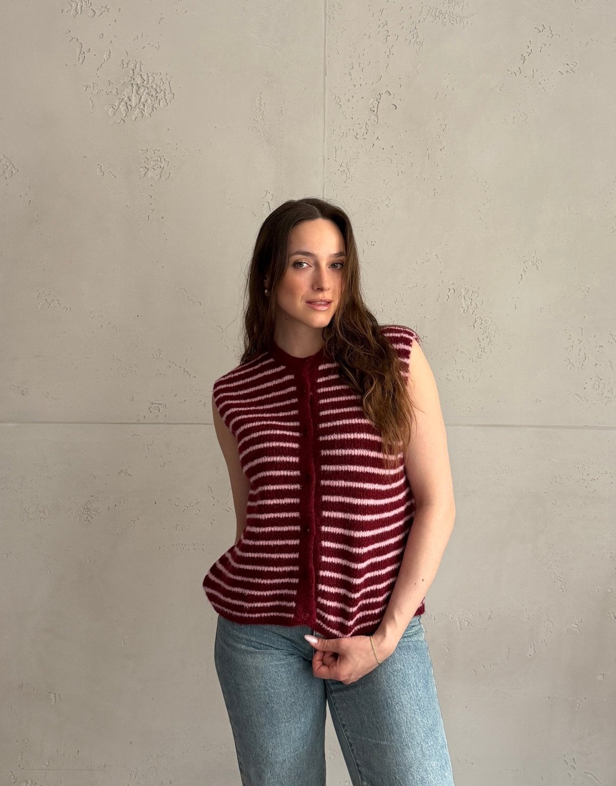 Gestreifter Pullunder mit Knopfleiste - Switch - Fashion