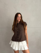 Gestreifter Pullunder mit Knopfleiste - Switch-Fashion