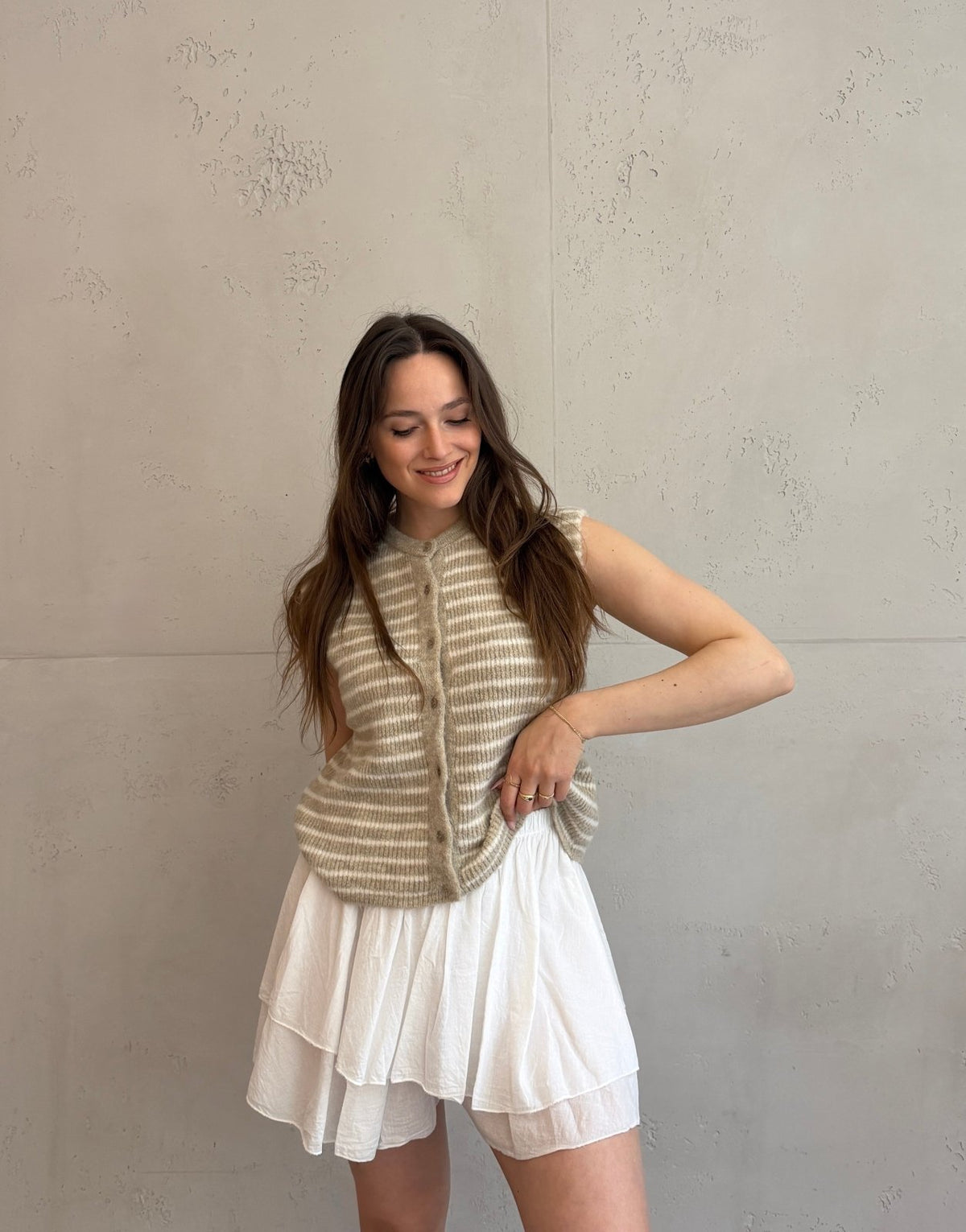 Gestreifter Pullunder mit Knopfleiste - Switch - Fashion