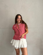 Gestreifter Pullunder mit Knopfleiste - Switch-Fashion