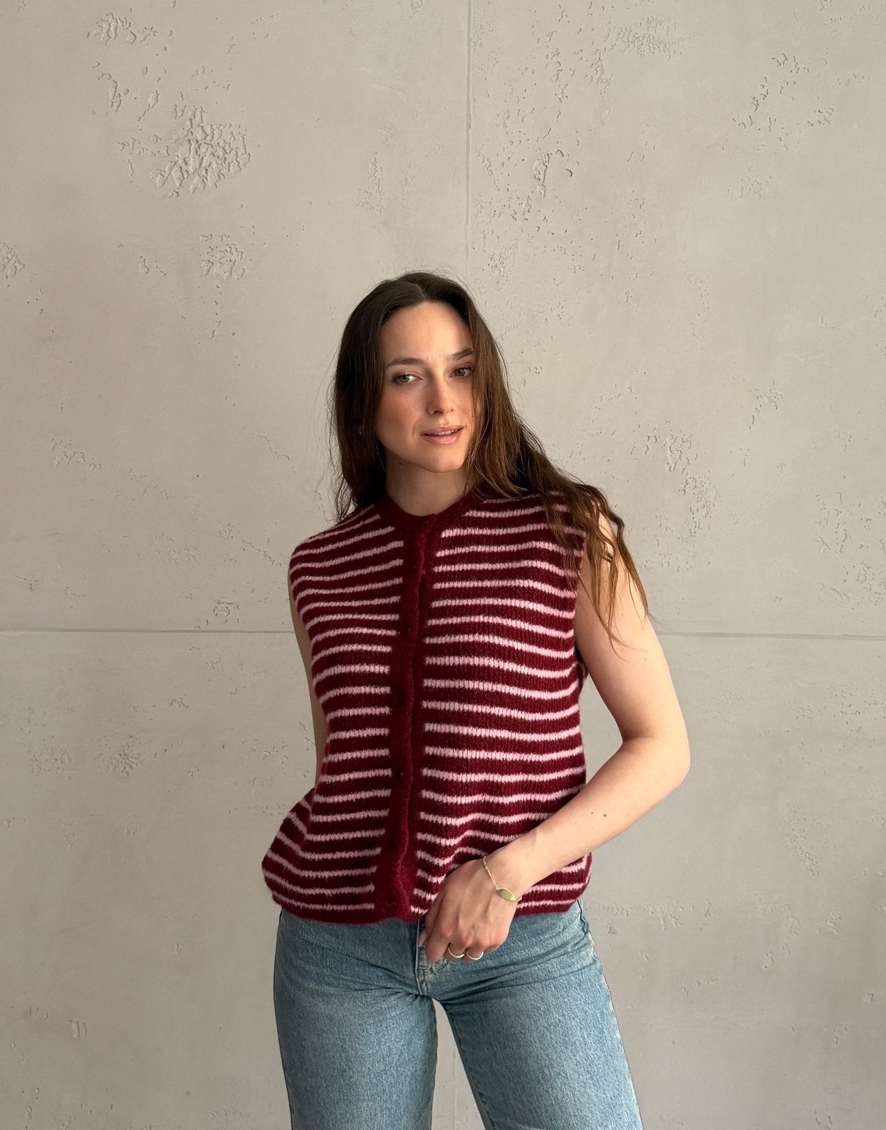 Gestreifter Pullunder mit Knopfleiste - Switch - Fashion