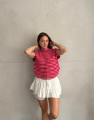 Gestreifter Pullunder mit Knopfleiste - Switch-Fashion