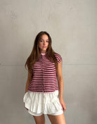 Gestreifter Pullunder mit Knopfleiste - Switch-Fashion