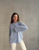Gestreiftes Basic Longsleeve Shirt mit weitem Arm - Switch - Fashion