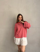 Gestreiftes Basic Longsleeve Shirt mit weitem Arm - Switch - Fashion