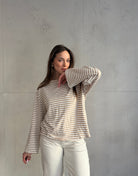 Gestreiftes Basic Longsleeve Shirt mit weitem Arm - Switch - Fashion