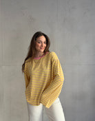 Gestreiftes Basic Longsleeve Shirt mit weitem Arm - Switch - Fashion