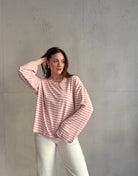 Gestreiftes Basic Longsleeve Shirt mit weitem Arm - Switch - Fashion