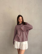 Gestreiftes Basic Longsleeve Shirt mit weitem Arm - Switch - Fashion