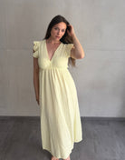 Gestreiftes Musselin Maxikleid mit Rückenausschnitt – Schmale Längsstreifen - Switch - Fashion