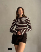 Gestreiftes Oberteil mit Spitzendetails - Switch - Fashion