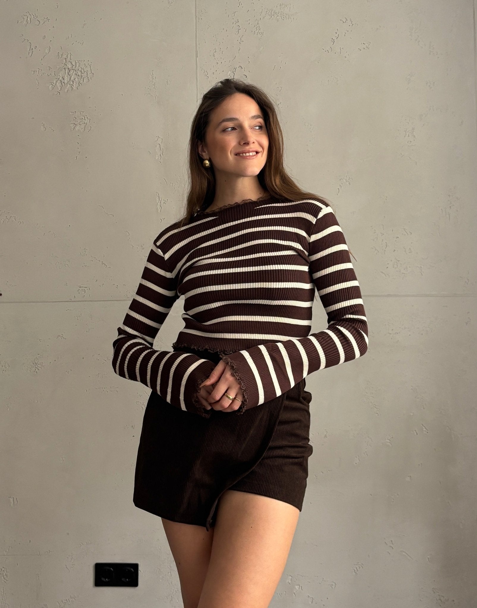 Gestreiftes Oberteil mit Spitzendetails - Switch - Fashion