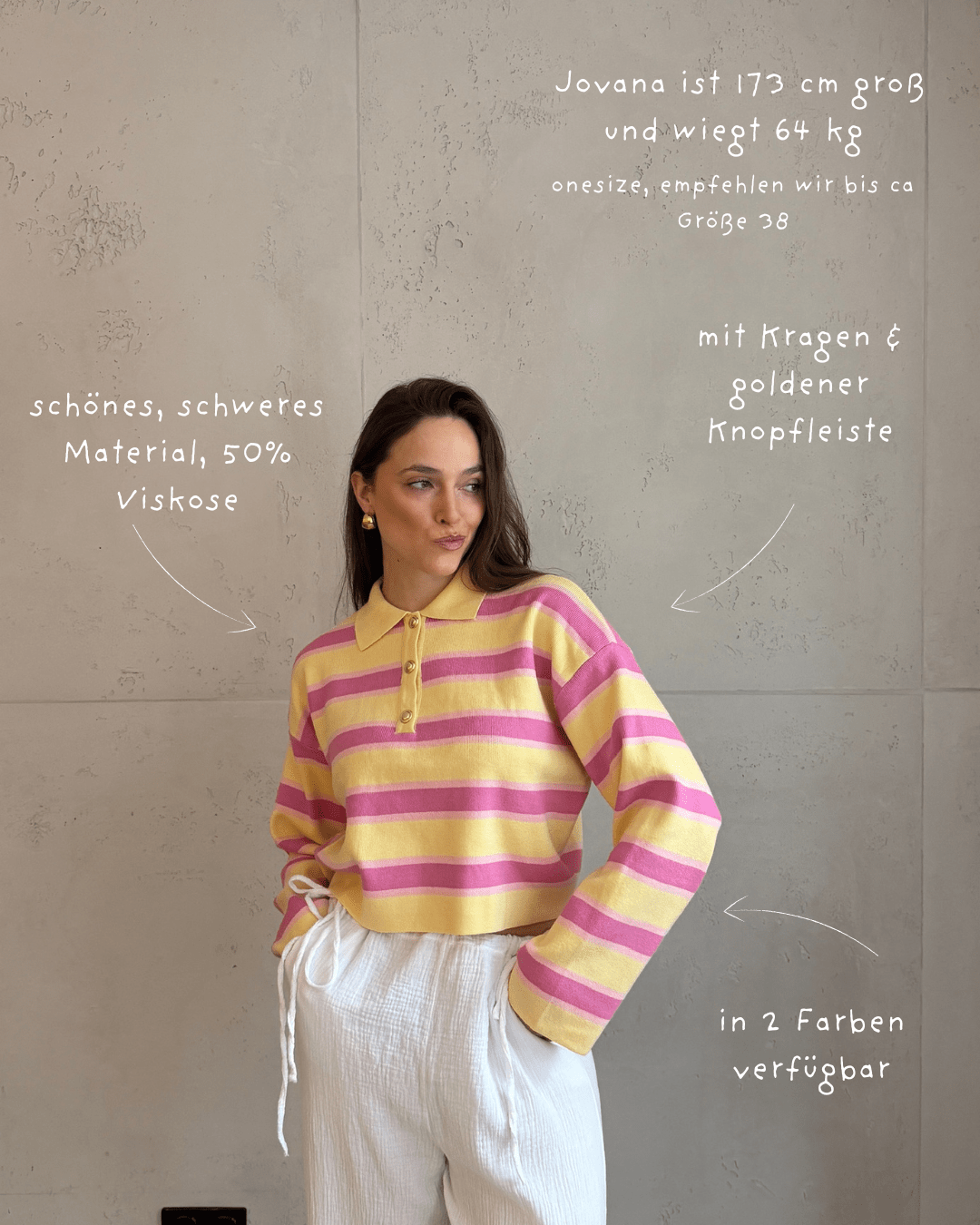 Gestreiftes Polo Strickshirt mit Goldenen Knöpfen - Switch - Fashion