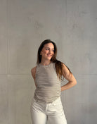 Gestreiftes Ripp - Top aus Baumwolle mit Rundhals - Switch - Fashion