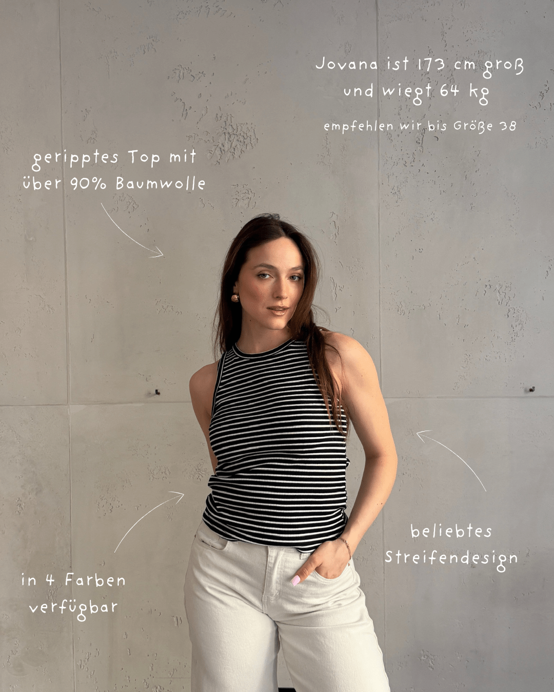 Gestreiftes Ripp - Top aus Baumwolle mit Rundhals - Switch - Fashion