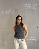 Gestreiftes Ripp - Top aus Baumwolle mit Rundhals - Switch - Fashion