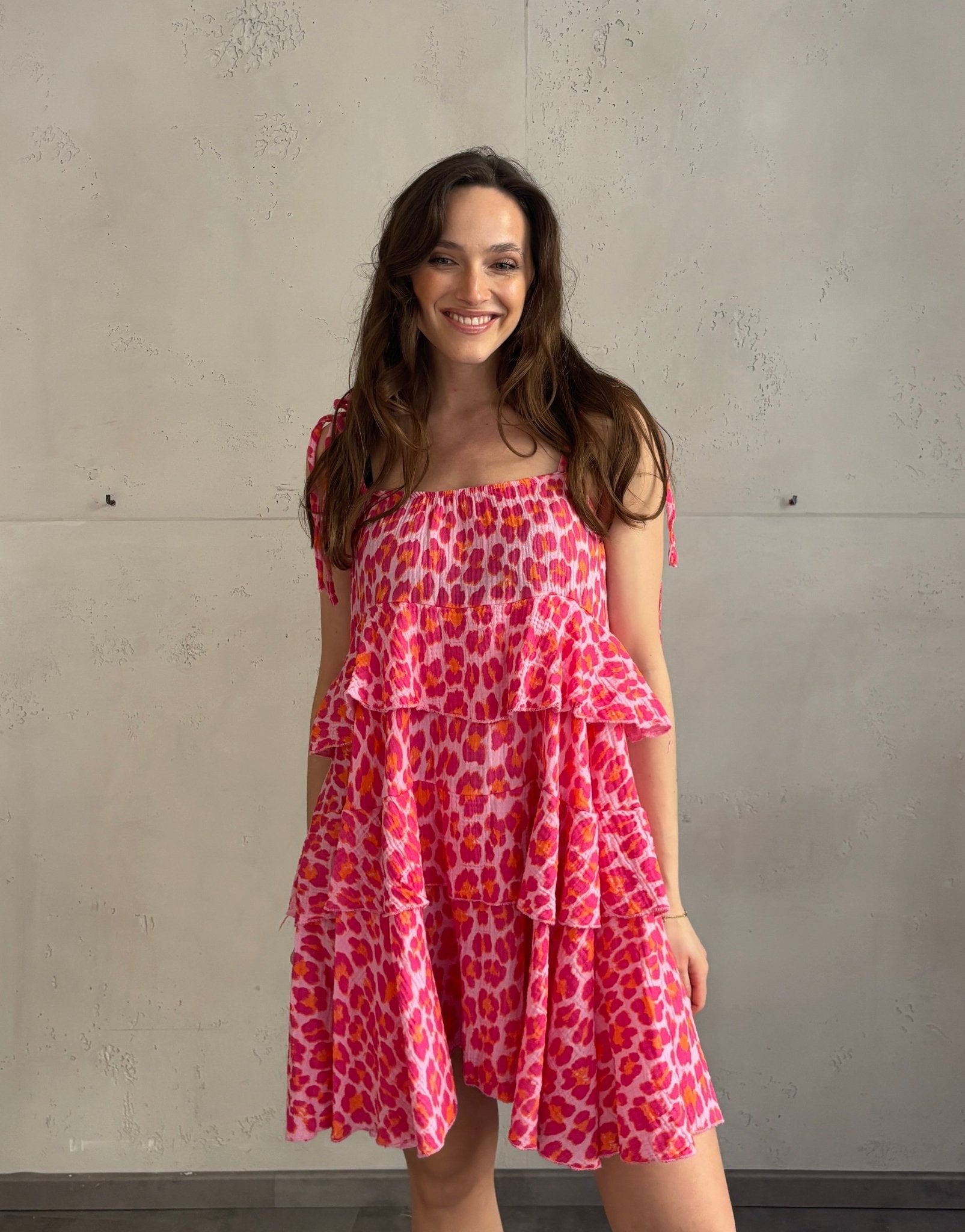 Gestuftes Leo Musselinkleid - Switch - Fashion