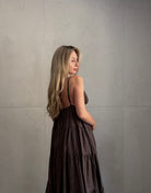 Gestuftes Maxi Kleid mit Spaghettiträgern – 100% Baumwolle - Switch - Fashion