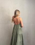 Gestuftes Maxi Kleid mit Spaghettiträgern – 100% Baumwolle - Switch - Fashion