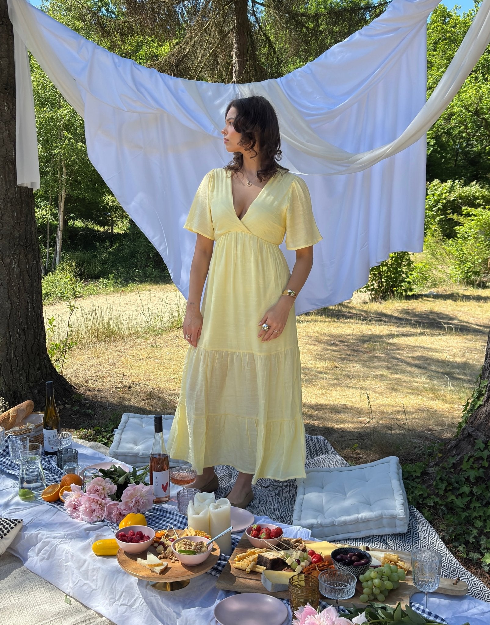 Gestuftes Maxikleid mit Unterkleid - Switch - Fashion