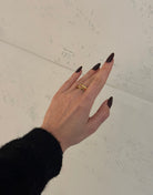 Goldener Zirkonia - Ring – Pinker Gradient & 2 - Layer Stack - Design - Switch - Fashion