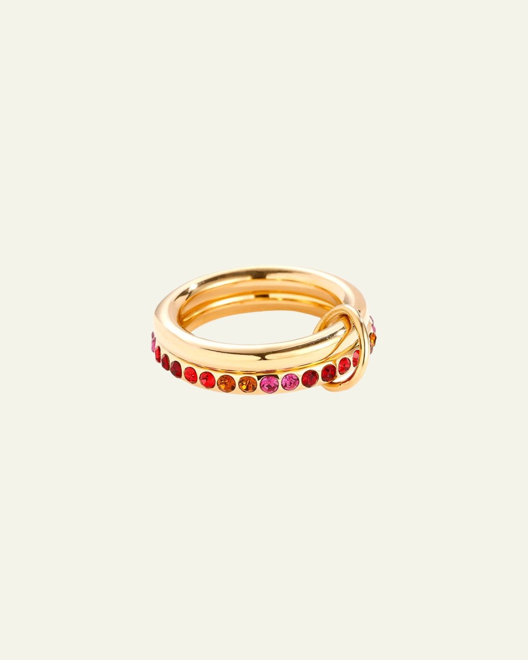 Goldener Zirkonia - Ring – Pinker Gradient & 2 - Layer Stack - Design - Switch - Fashion