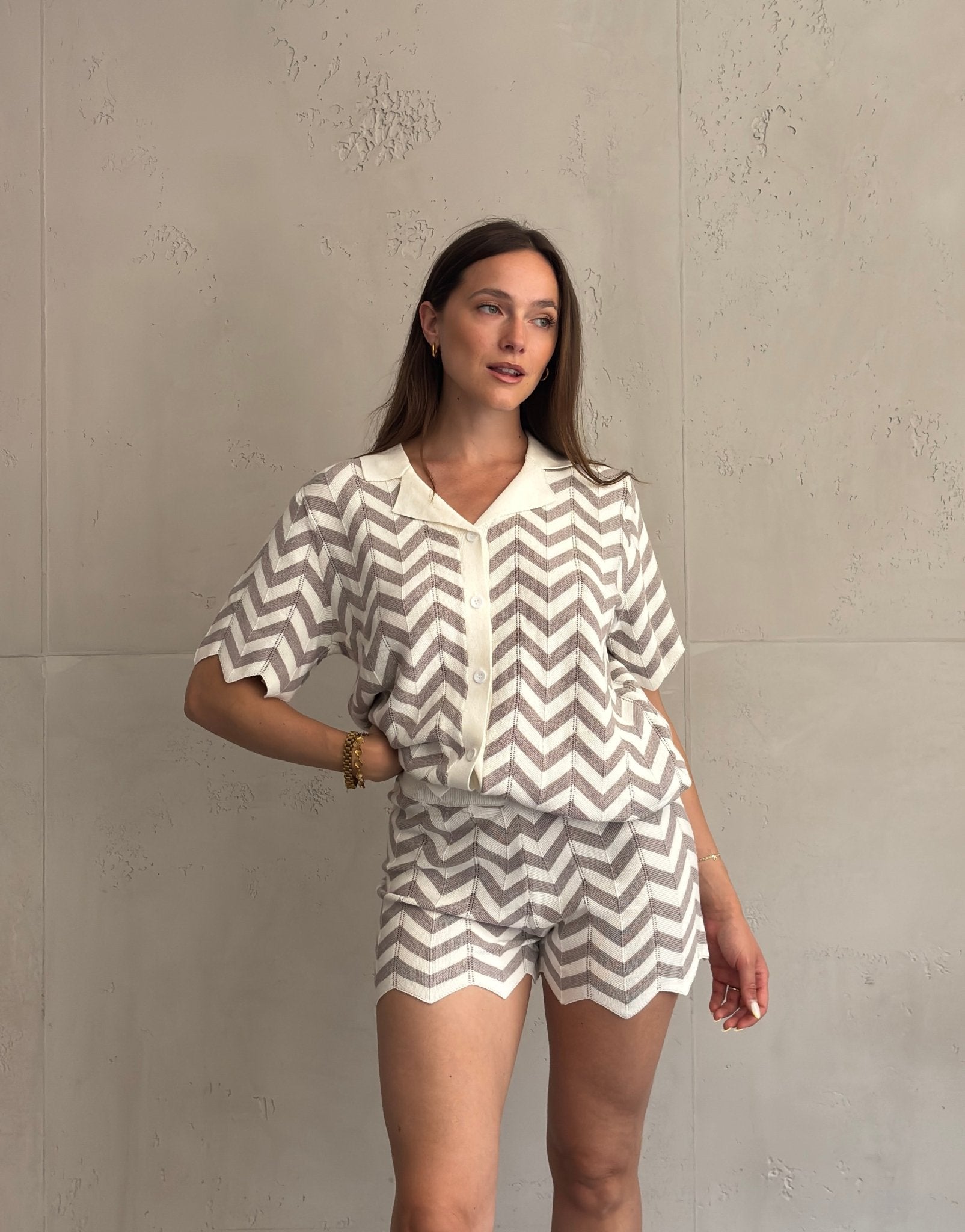 Grafische Streifen Shorts aus 100 % Baumwolle - Switch - Fashion