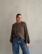 Grobgestrickter Cardigan mit großen Knöpfen - Switch-Fashion