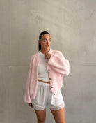 Grobgestrickter Cardigan mit großen Knöpfen - Switch-Fashion