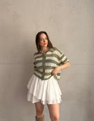 Häkel - Polo mit Lochdesign & Blockstreifen – 100% Baumwolle - Switch - Fashion