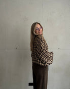 Houndstooth Pullover – Oversize Fit mit weitem Arm - Switch - Fashion