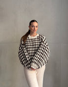 Houndstooth Pullover – Oversize Fit mit weitem Arm - Switch - Fashion