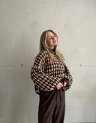 Houndstooth Pullover – Oversize Fit mit weitem Arm - Switch - Fashion