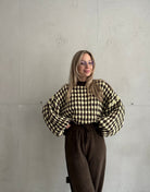 Houndstooth Pullover – Oversize Fit mit weitem Arm - Switch - Fashion