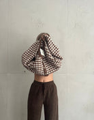 Houndstooth Strickjacke mit Perlenknöpfen - Switch - Fashion