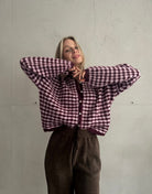 Houndstooth Strickjacke mit Perlenknöpfen - Switch - Fashion