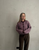 Houndstooth Strickjacke mit Perlenknöpfen - Switch - Fashion