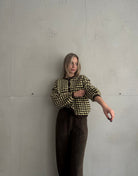 Houndstooth Strickjacke mit Perlenknöpfen - Switch - Fashion