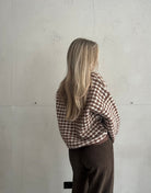 Houndstooth Strickjacke mit Perlenknöpfen - Switch - Fashion
