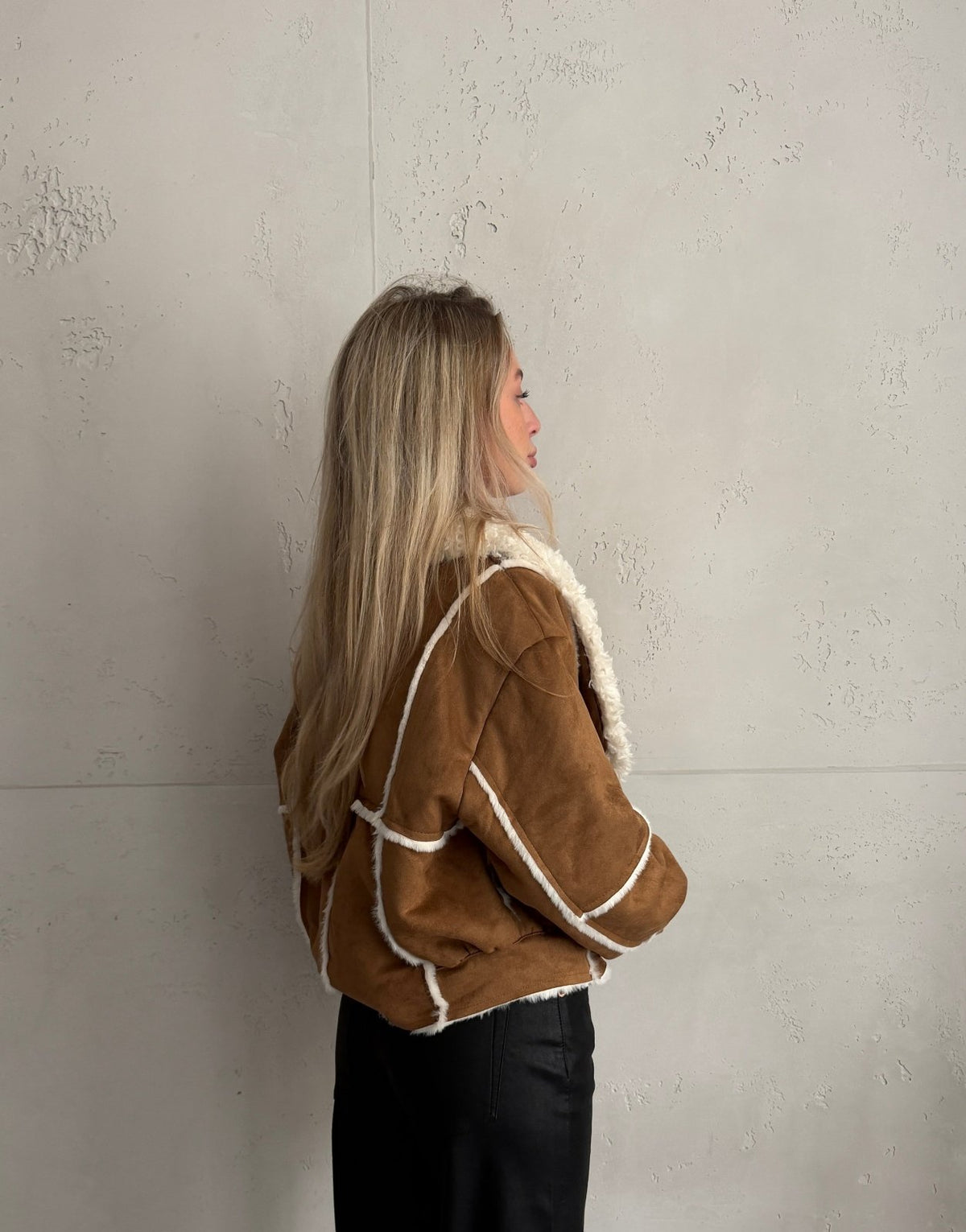 Jacke im Lammfell-Look mit Doppelreiher - Switch-Fashion