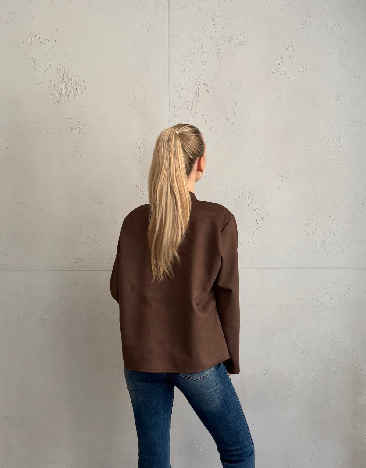 Jacke im Suede-Look mit Frog-Buttons - Switch-Fashion