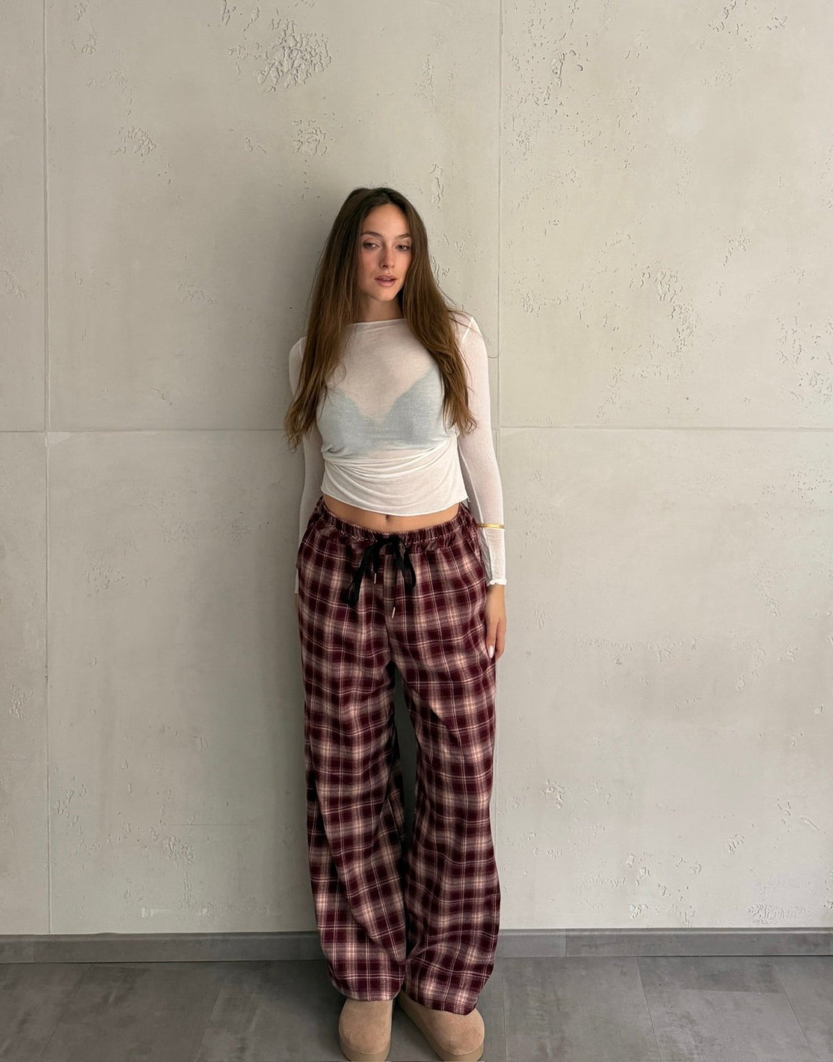 Karierte Hose mit Kordelzug - Switch-Fashion