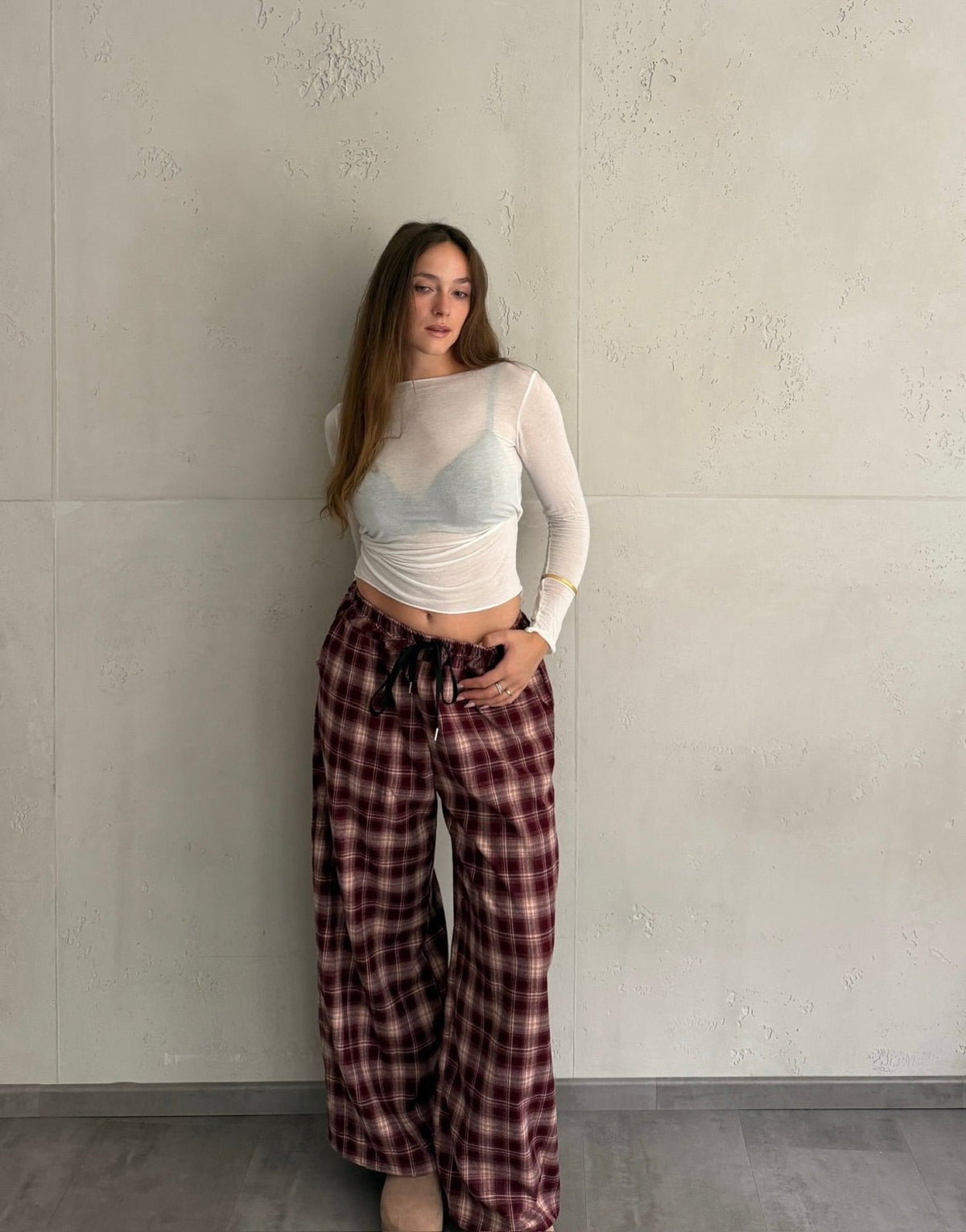 Karierte Hose mit Kordelzug - Switch-Fashion