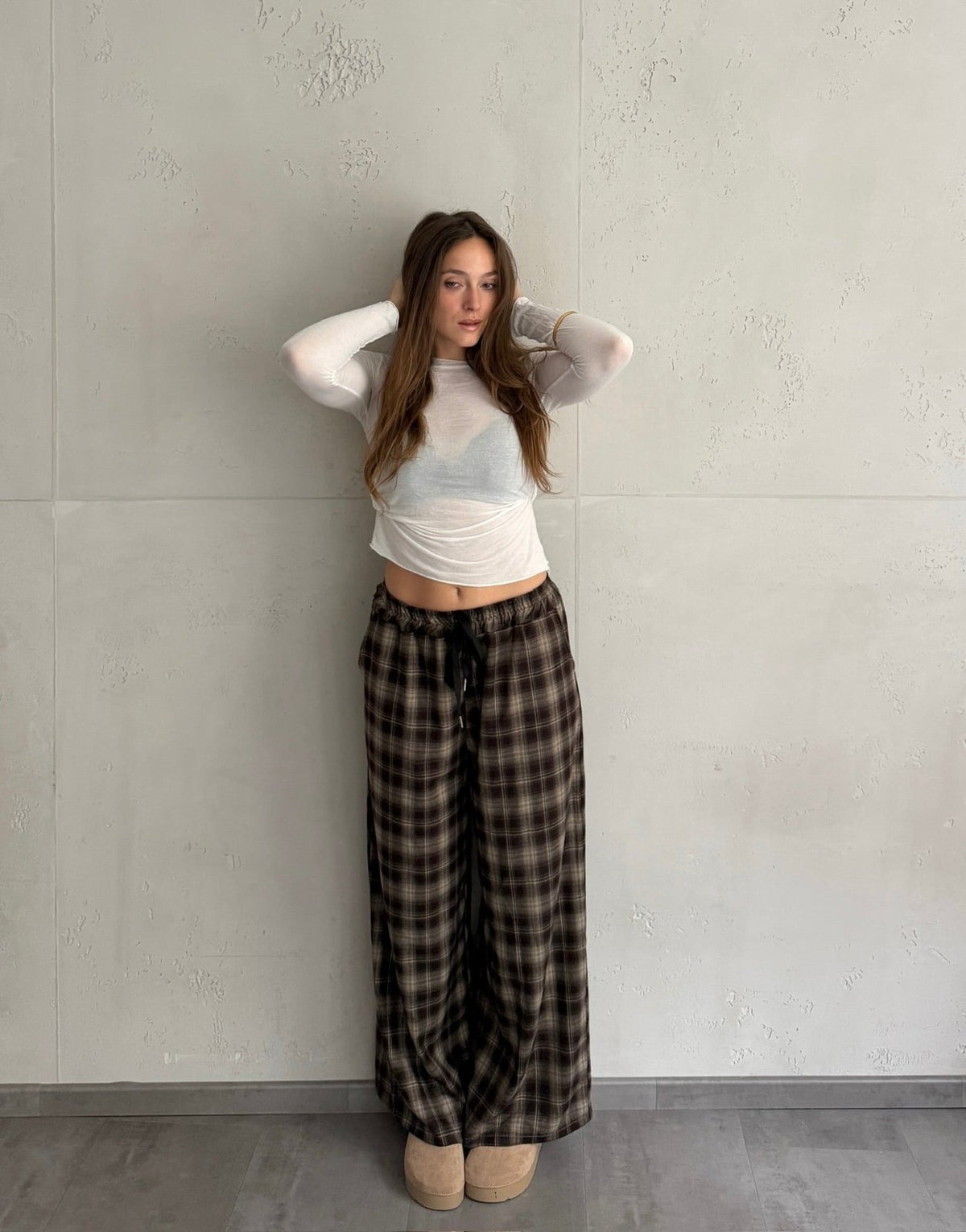 Karierte Hose mit Kordelzug - Switch-Fashion