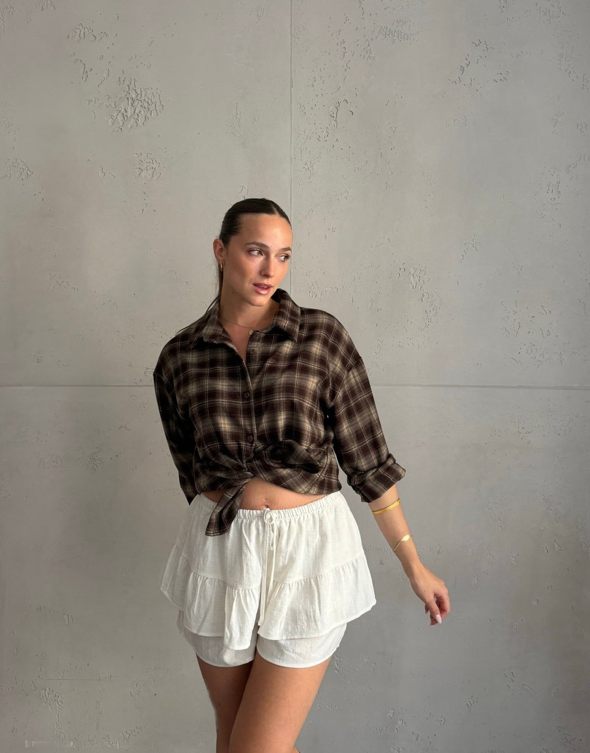 Kariertes Hemd zum Binden - Switch-Fashion