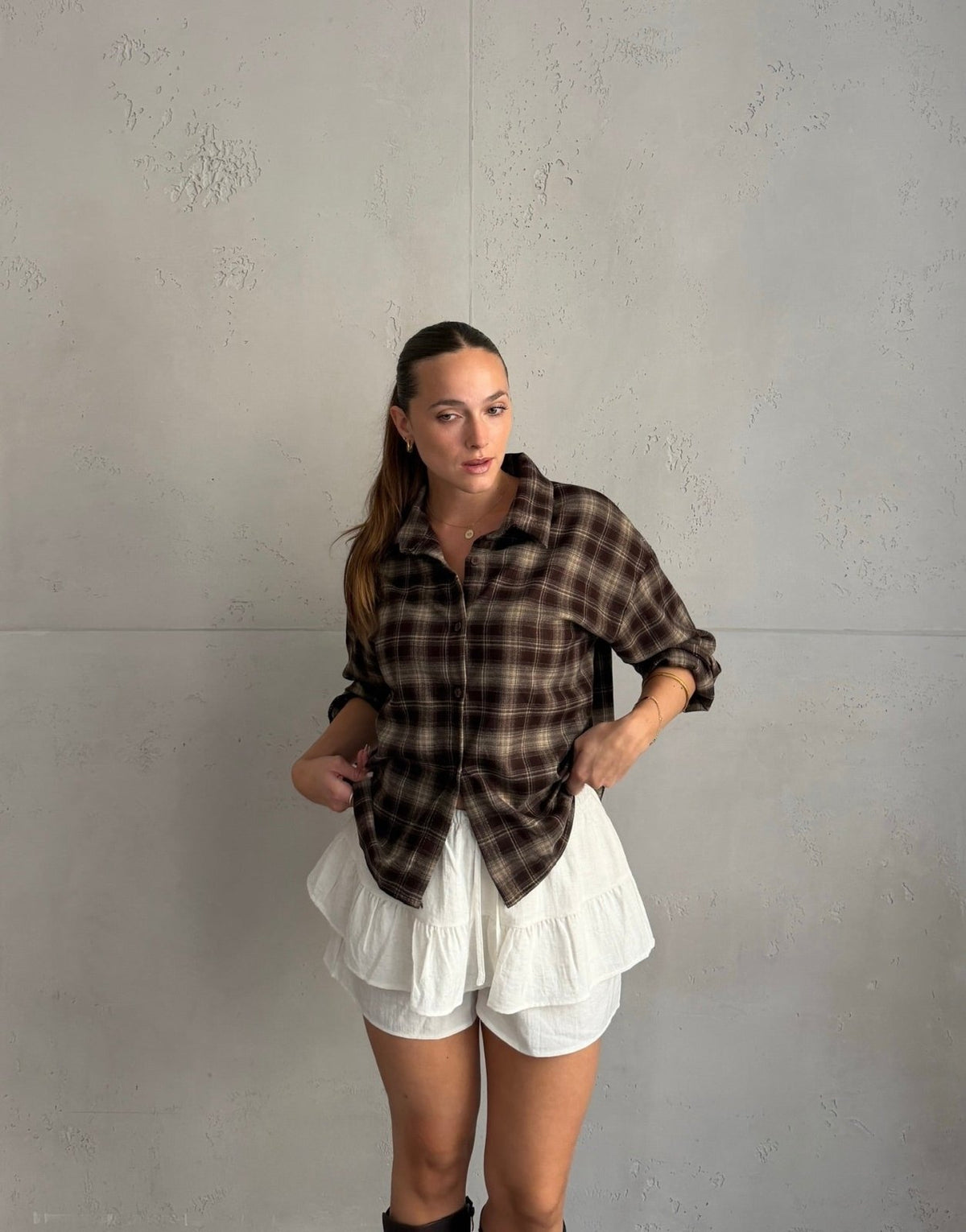 Kariertes Hemd zum Binden - Switch-Fashion