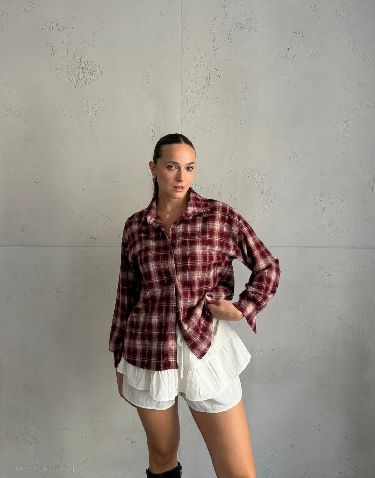 Kariertes Hemd zum Binden - Switch-Fashion