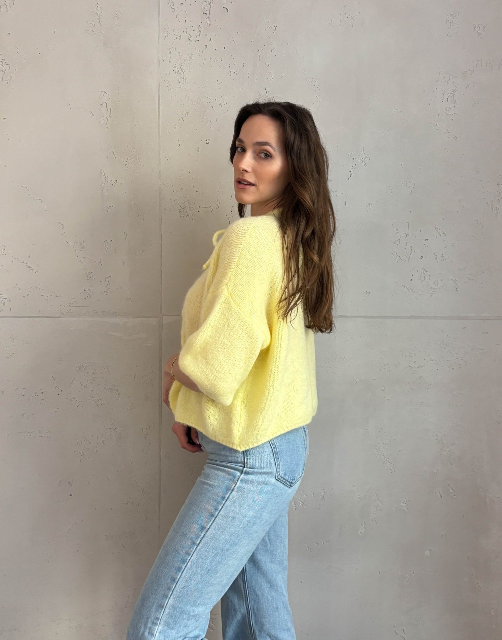 Kid Mohair Pullover mit Schleifen Kurzarm - Switch - Fashion